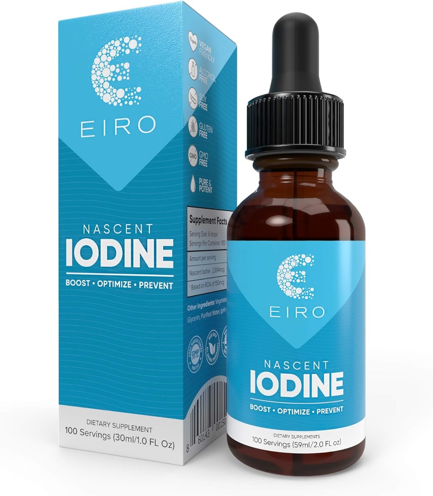 EIRO Nascent Jod Drops • 124; Superior Absorption • 124; thyreoideastøtte
