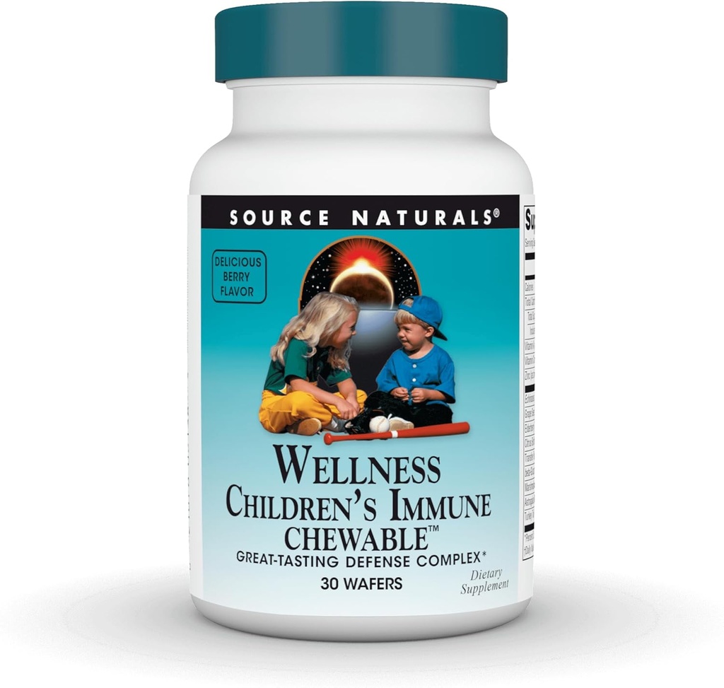 Source Naturals Wellness Children 's immun Chewable, Great- Tasting Defense Complex, Raspberry Flavored * - 30 Wafers