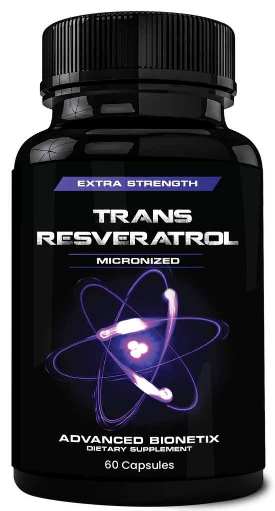 2X Potence Mikroniseret Trans Resveratrol Supplement. 1200mg per 2 kapsler. Høj Absorptionsantioxidant formel. Fremme Anti Aging, Kognitiv Support & Heart Health