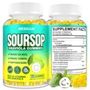 Soursop Graviola Gummies, Max Strength Soursop Leaves Extract with Sea Moss, Turmeric for Cell Support & Regeneration, Immunity, Liver and Antioxidant, Sugar/Gluten Free, Vegan - 60 Soursop Gummies
