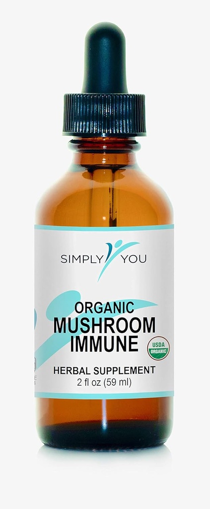 Organic Mushroom immunforsvar Support 124; Samlet immunitet System Supplement 2fl oz / 59ml Drops med maksimal Absorption & Biotilgængelighed; 124; Vegan, Urte 525mg per Serving ● 2 Måneder Supply