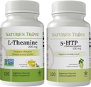 Nature 's Trove L- Theanine 200mg 120 Vegetariske Kapsler & 5- HTP 100mg 120 Vegetariske Kapsler - Rolig & sund Mood Stack