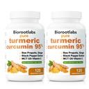 Biorootlabs Turmeric Curcumin Supplement 1000mg, Biorootlabs Pure Turmeric Curcumin 95, 6-in-1 Turmeric Curcumin Capsules with Bee Propolis, Ginger, Mct Oil, Fat Soluble Vitamin C & Black Pepper (2)