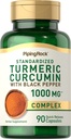 Piping Rock Turmeric Curcumin with Black Pepper | 90 Capsules | Herbal Complex Supplement with Bioperine Extract | Non-GMO, Gluten Free