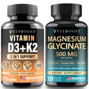 Vitamin D3 K2 Complex with Magnesium Glycinate 500mg