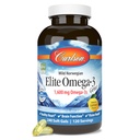 Carlson Elite Omega-3 Gems 1600 mg Omega 3 Fatty Acids Including EPA and DHA, Norwegian, Wild-Caught Fish Oil Supplement, Sustainably Sourced Fish Oil Capsules, Lemon - 60 Softgels