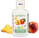 Go Sunde Kids Flydende Multivitamin, Immunstøtte, Kid Flydende Multivitaminer, Høj Absorption Vegan Vitamin, Kids Vitamin Multivitamin Peach Mango - 30-60 Servering