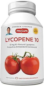 ANDREW LESSMAN Lycopene 10 mg - 180 Softels - Protective Antioxidant Carotenoid. Hjælper Beskytte Væv fra Free- Radikale Skader, Understøtter Bryst, Prostata, Kardiovaskulære System. Ingen tilsætningsstoffer