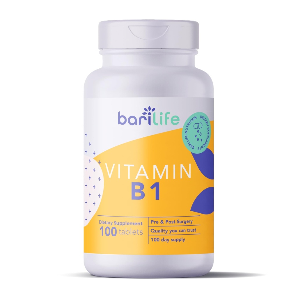 Bari Life Vitamin B1 100 mg tabletter, thiamin, thiamin, kosttilskud (100 tabletter)