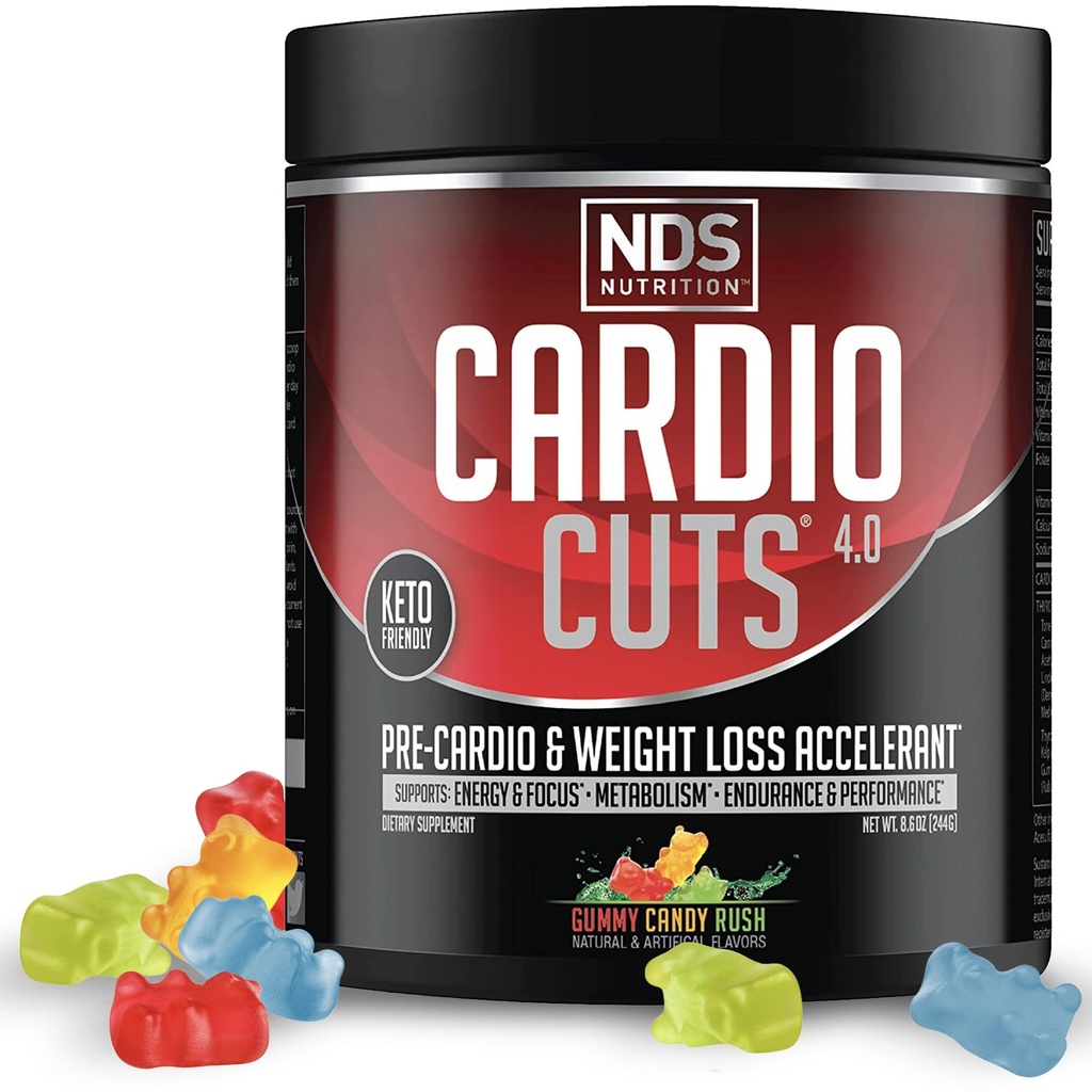 NDS Nutrition Cardio Cuts 4.0, 20 Servering (pakke med 1), Gummy Candy Rush