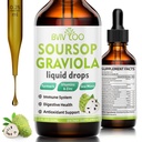 Soursop Graviola Liquid Drops - 2000mg Pure Soursop Extract Blended with 300mg Sea Moss & 100mg Elderberry - Kraftfuld Cell Support, Antioxidant- Rich, Immunie- Boosting - 2 Fl Oz (60ml) Flaske
