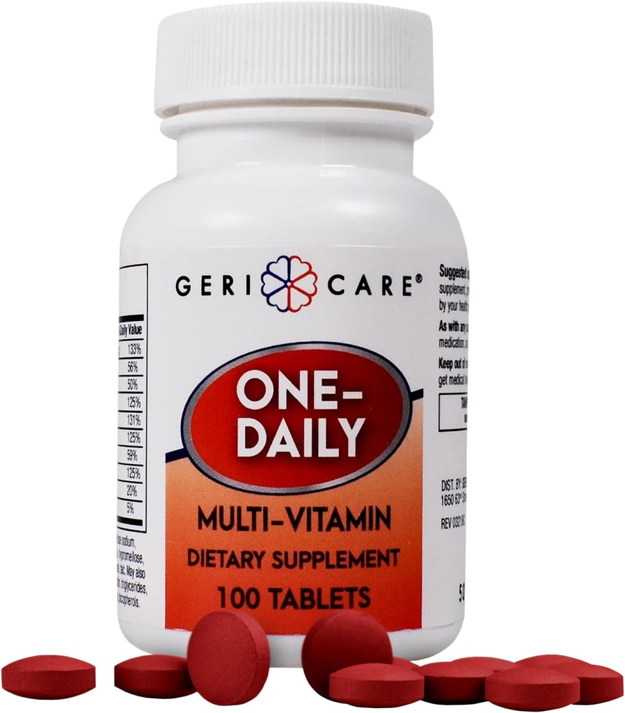 GeriCare One-Daily Multi-Vitamin Tablets Dietary Suplement 100 Count (Pack of 1)