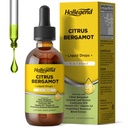 Citrus Bergamot Liquid Drops, Organic Citrus Bergamot 1000mg Supplement, Plus Soursop, CoQ10, Vitamin D3, K2, Overall Health Support, Vegan, Lemon Flavor,2 Fl Oz