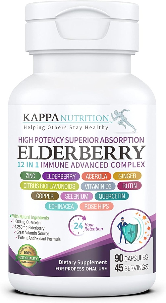 KAPPA NUTRITION Elderberry / 12 i 1 Advanced Complex (90 kapsler).