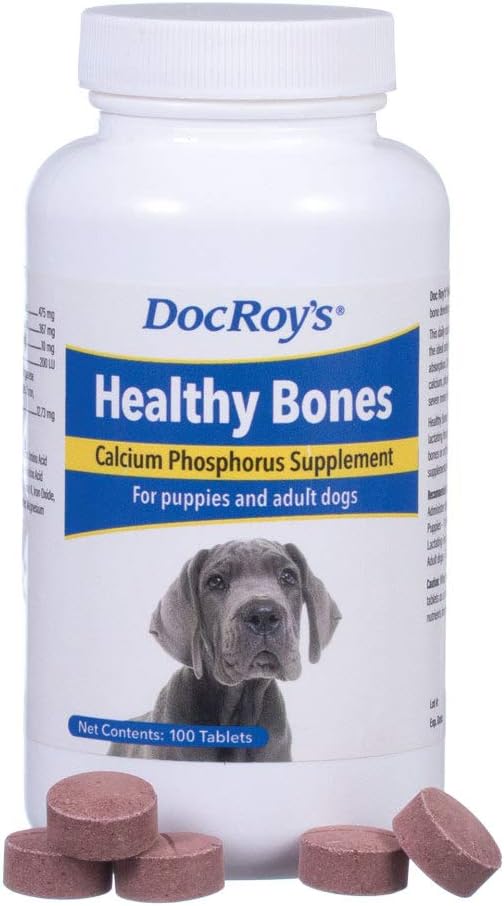 Revival Animal Health Doc Roys sunde knogler - Calcium fosfortilskud - til hunde & Puppies- 100ct tabletter