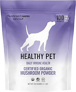 Om champignon Matrix Sund Pet Mushroom Supplement, Understøtter daglig funktionel immunforsvar for hunde & katte, 200 bedstemor, 7.1 oz
