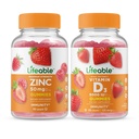 Lifeable Zink 50mg + D-vitamin 5000 IE, Gummies Bundle - Great Tasting, Vitamin Supplement, Gluten fri, GMO fri, Chewable Gummy