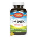 Carlson - E- Gems, 400 IE, Heart Health & Optimal Wellness, Antioxidant, 200 bløde geler