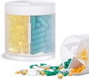 Ekstra stort supplement Organizer med 4 Compartments Easy Open Pill Dispenser Månedlig medicin Vitaminer Arrangører Opbevaring Pill Flasker, Transparent