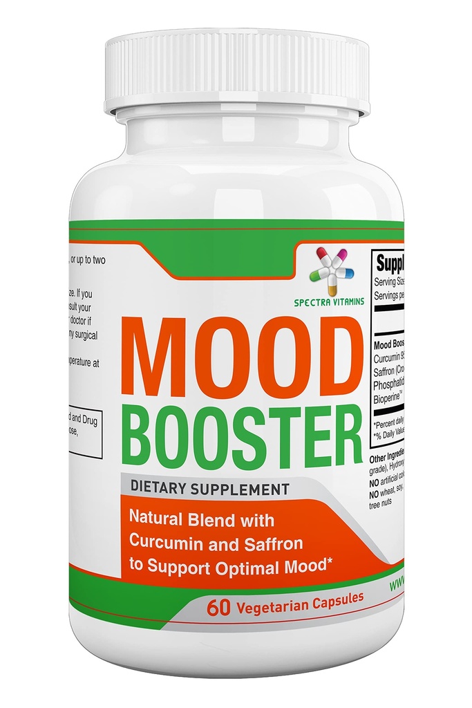 Mood Booster 60 Caps - Mood Enhancer Capsules Supports Optimal Mood, Stress Relief, Focus, for Men/Women