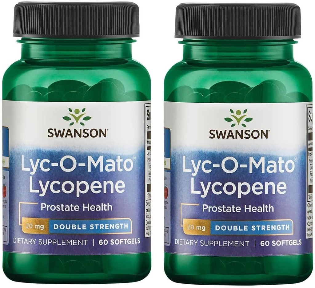 Swanson Double- Strength LYC- O- Mato Lycopene 20 Milligram 60 Gels (2 Pack)
