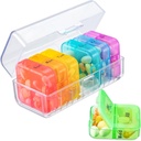 Zoksi Pill Organizer 2 gange om dagen, Ugentlig 7 Day Pill Box, Daily Am Pm Pill Organizer, Travel Pill sag for medicin, fiskeolie, Vitamin, tillæg