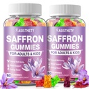Saffron Gummies for Kids & Adults 88.5mg Saffron Extract, Cαlm, Focus & Mood Support, Saffron Supplement with L-Theanine, St.John's Wort, Lemon Bαlm, Magnesium, Gentle Nerve & Rest Support (Pack of 2)