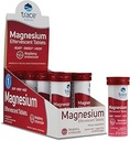 Trace Minerals Magnesium Effervescent - Sund Heart & Energy Support - Natural Magnesium supplement til støtte sund søvn - Gluten- Free Health Supplement - Hindbær, 8 Rør (80 Servere)