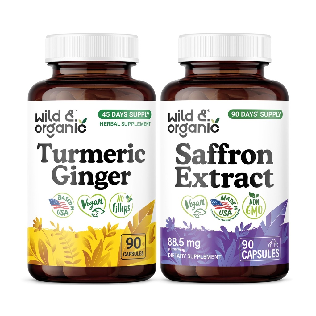 Turmeric Ginger 90 Capsules & Saffron Extract 90 Capsules
