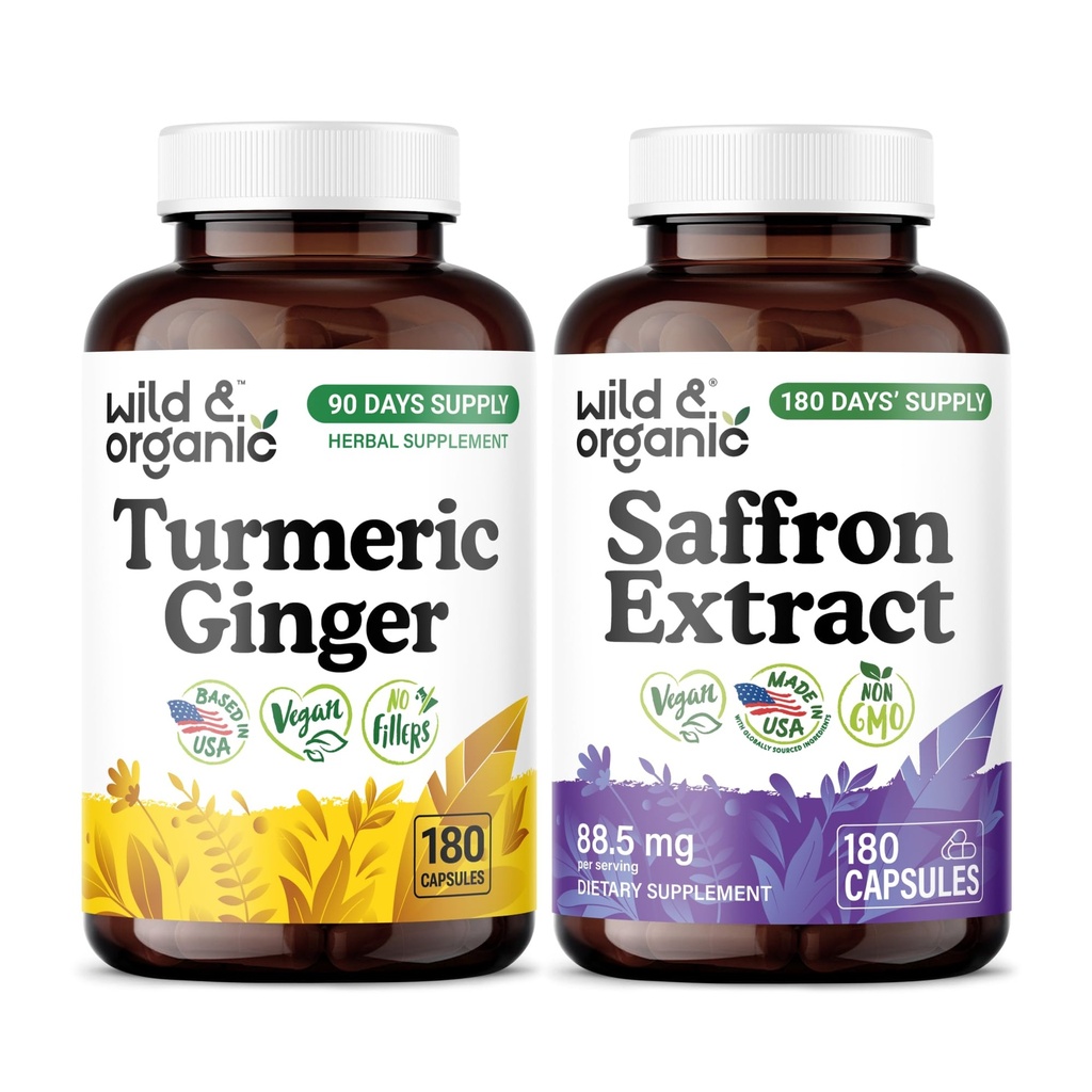 Turmeric Ginger 180 Capsules & Saffron Extract 180 Capsules