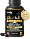 Shilajit kapsler til mænd og kvinder, 16,000mg Pure Himalayan Organic Shilajit understøtter Vitality and Wellness, Premium Pure Himalayan Supplement 2 Months Supply, 60 Kapsler