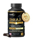 Shilajit kapsler til mænd og kvinder, 16,000mg Pure Himalayan Organic Shilajit understøtter Vitality and Wellness, Premium Pure Himalayan Supplement 2 Months Supply, 60 Kapsler