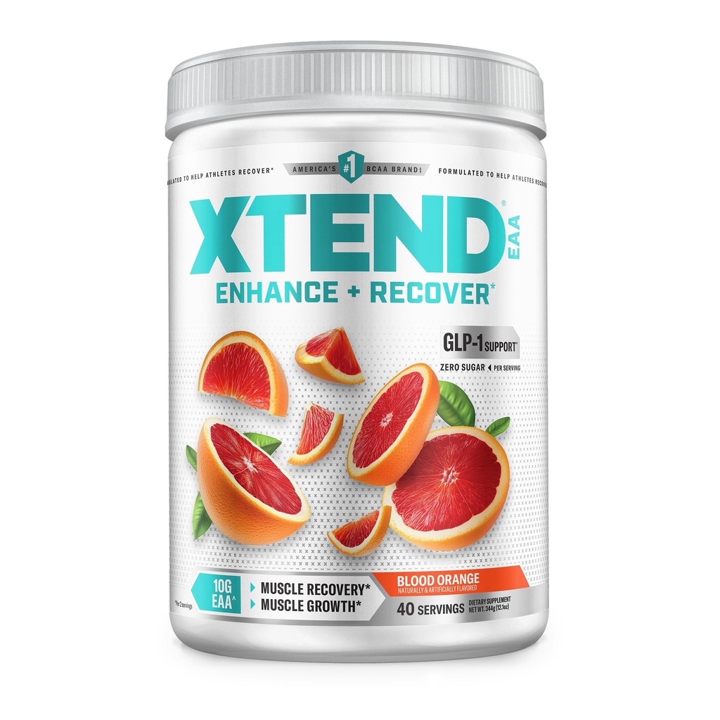 Scivation XTEND EAA + BCAA Powder ekskl. 124; Muscle Recovery & Lean Muscle Growth; 124; 9 Væsentlige Aminosyrer til intra- workout eller post workout Recovery = 124; 10g EAA pr. 2 Servering = 124; Blood Orange 40 Servere