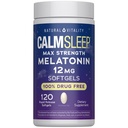 Natural Vitality Melatonin Softgels | 12mg Maximum Strength Supplement | 100% Drug Free | 120 Count
