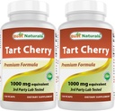 Bedste Naturals Tart Cherry Extract 1000 mg 120 Kapsler (120 Greve (pakke med 2))