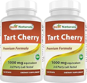 Bedste Naturals Tart Cherry Extract 1000 mg 120 Kapsler (120 Greve (pakke med 2))
