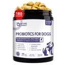 NATUR TARGET Probiotika til hunde, 6 Millioner CFU 'er, Fryse Tørrede hund Probiotika med Prebiotika & enzymer til Diarré, Gas, Vitaminer & Omega 3 til hud og immunforsvar, Allergi Itch Relief, 180 Tæl