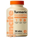 Incite Nutrition Turmeric Supplement 2000mg. 3 Month Supply of High Strength Curcuma Tablets. Natural Antioxidant and Relief Supplement. with Added Vitamin D3 to Boost Your Defenses