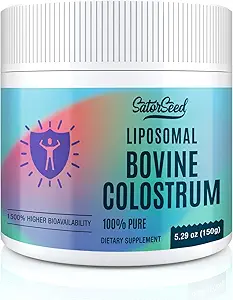 Liposomal Bovine Colostrum Powder Supplement 100% Pure Colostrum, 1500% Højere Biotilgængelighed for immun og Gut Sundhed (60 Servere)