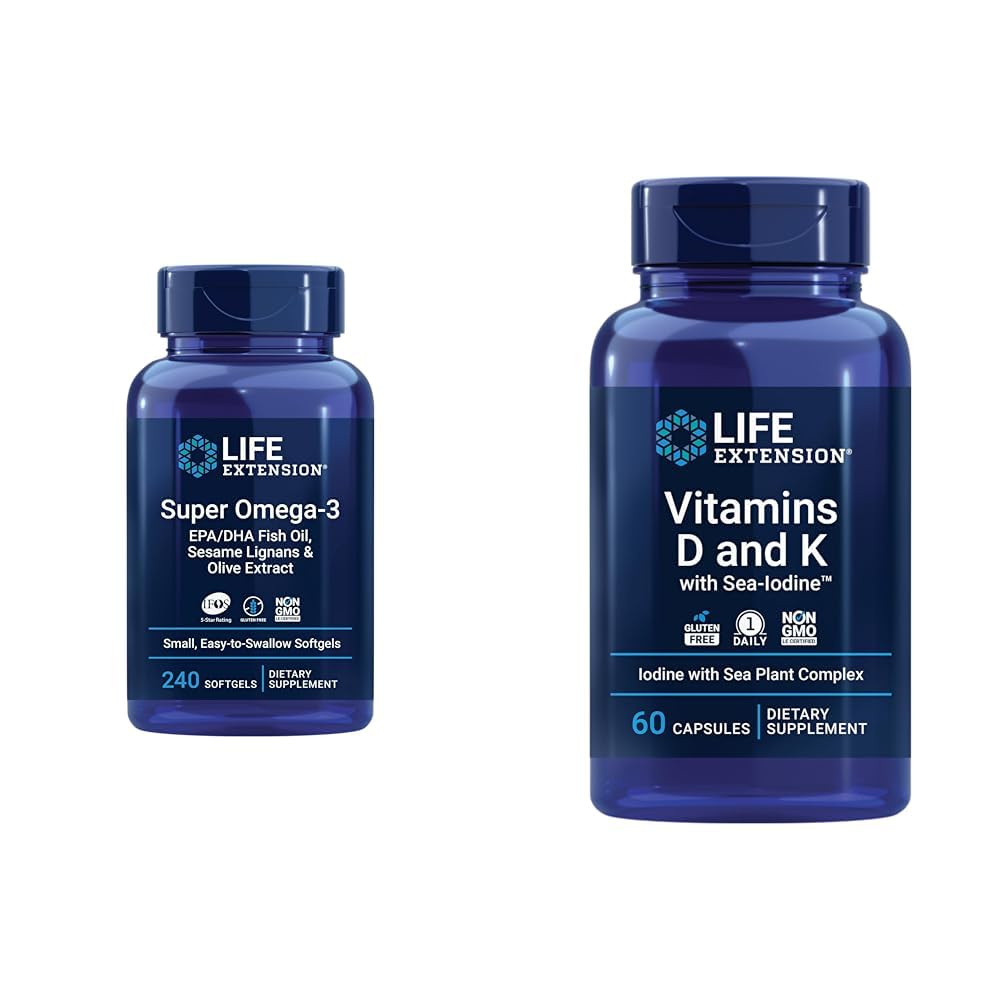 Life Extension Super Omega-3 EPA/DHA Fish Oil & Vitamins D and K with Sea-Iodine