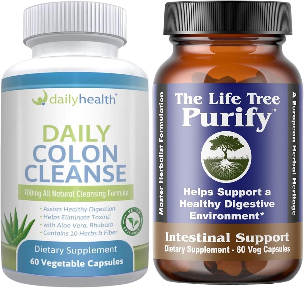 Life Tree Ranify Intestinal Support Plus Daily Colon Cleanse Detoxify Kit 120 Kapsler - Lactobacillus acidophillus - Natural Herbal for fordøjelsessygdomme