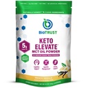 BioTrust Keto Elevate - C8 MCT Oil Powder - Ketogen MCT Coffee Creamer, Keto Coffee Creamer - Clean Energy, Mental Focus, Clarity -100% Captac Acid MCT Powder, Non- GMO (Fransk Vanilla, 20 Servere)