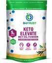 BioTrust Keto Elevate - C8 MCT Oil Powder - Ketogen MCT Coffee Creamer, Keto Coffee Creamer - Clean Energy, Mental Focus, Clarity -100% Captac Acid MCT Powder, Non- GMO (Fransk Vanilla, 20 Servere)