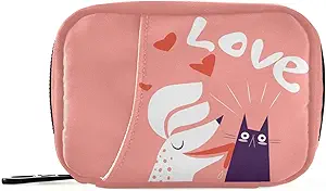 Hund og kat i Love Pill Box 7 Dag Pill sag Rejse Pill Organizer Bag med lynlås Portable ugentlige sag Kompakt størrelse for vitamin supplement Holder