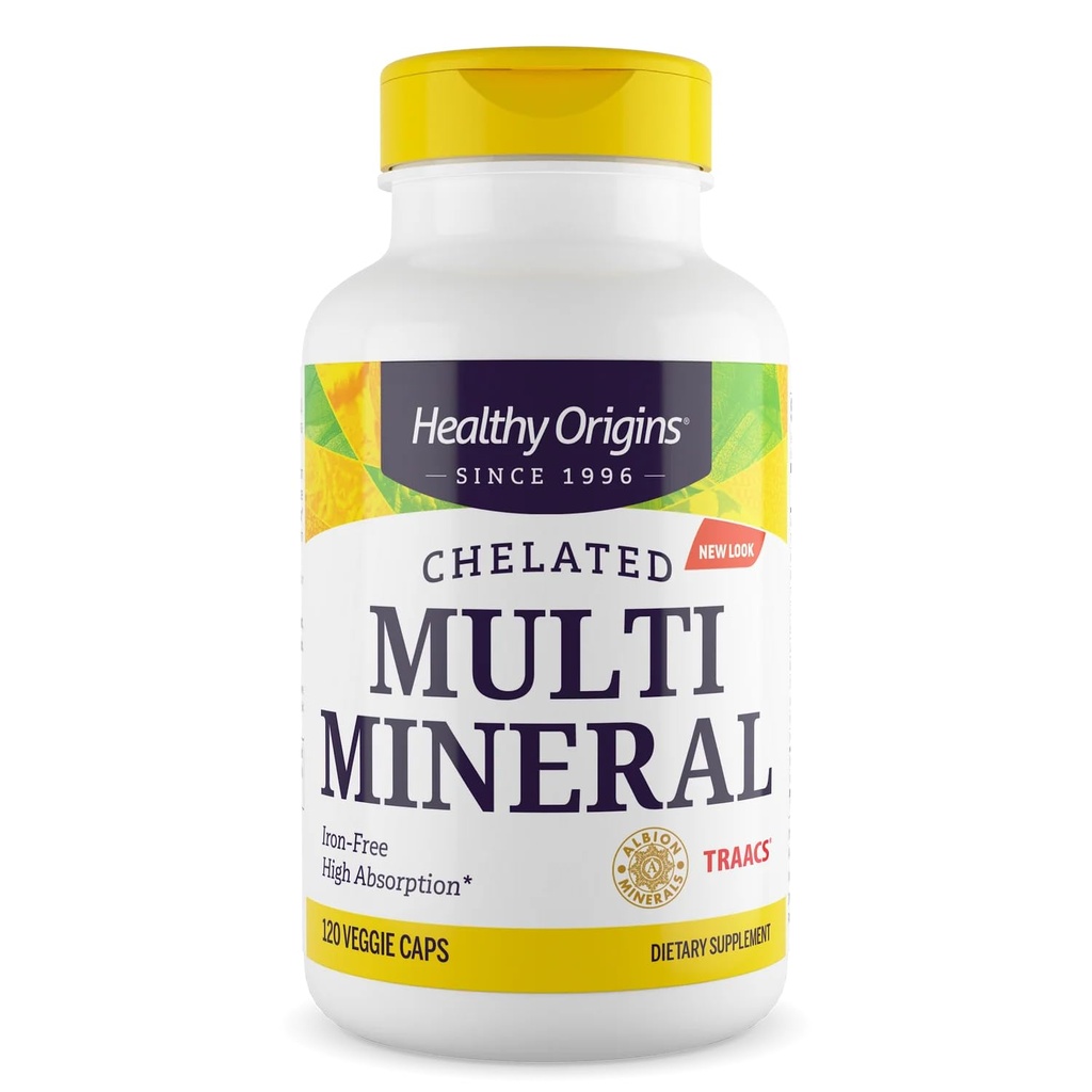 Sund oprindelse Chelated Multi Mineral (Albion Minerals, Bioavailable, Non-GMO, Gluten Free), 120 Veggie Caps