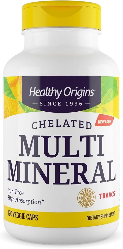 Sund oprindelse Chelated Multi Mineral (Albion Minerals, Bioavailable, Non-GMO, Gluten Free), 120 Veggie Caps