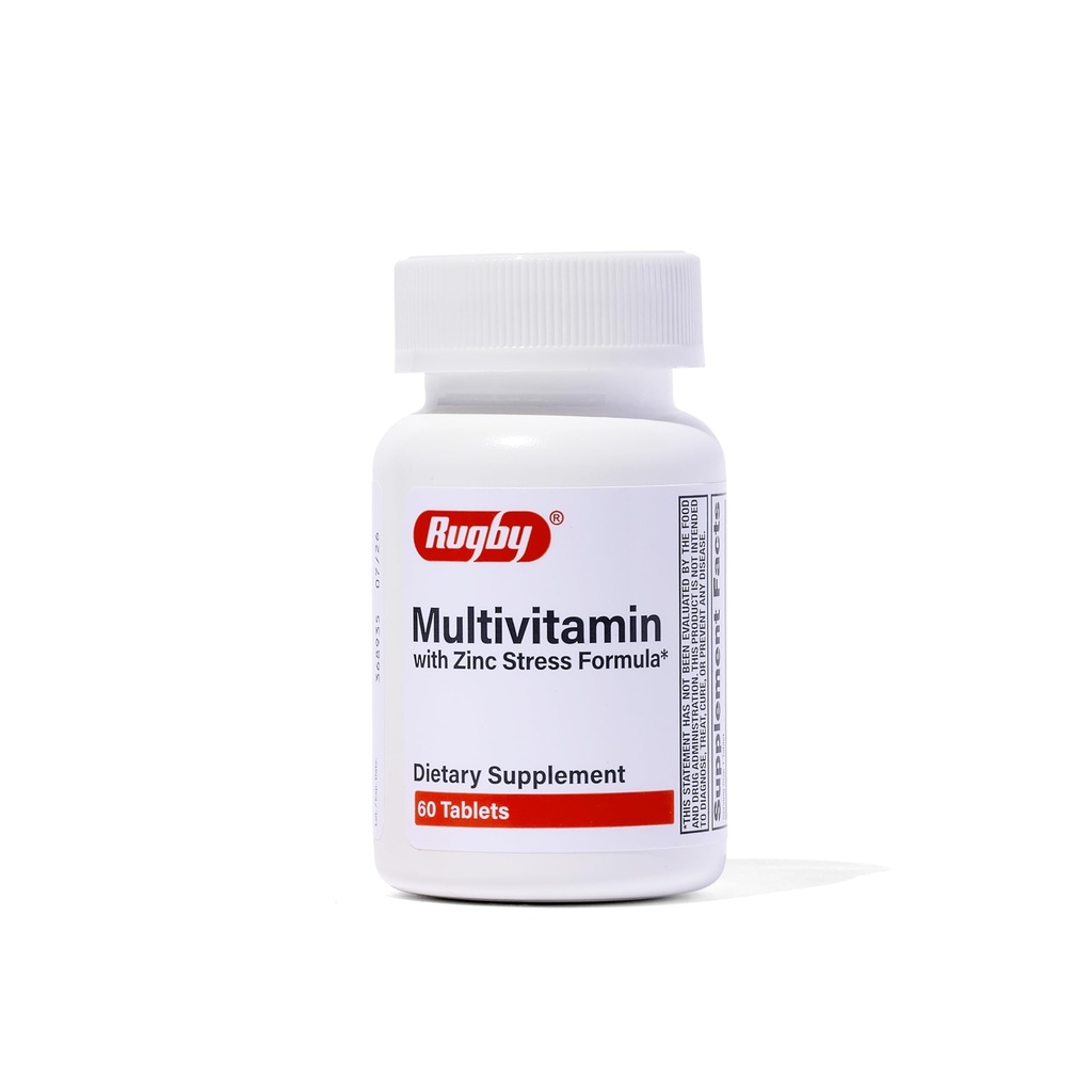 Rugby Multivitamin med Zink Stress Formel - Kosttilskud - 60 tabletter (1 pakke)
