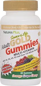 NaturePlus Kilde til liv Guld Voksen Multivitamin Gummies - 60 Hele fødevarer Gummies - Komplet daglige vitamin supplement - Gratis Radical Defense, Energistøtte - Gluten- Free - 30 Total Servering