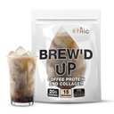 Sweat Ethic Brew’D UP Collagen Protein Coffee, Whey Isolate & Collagen Peptides, Natural Caffeine, Low Lactose, No Added Sugar, Easy-Mix Protein, Iced Coffee Flavor, 15 Servings