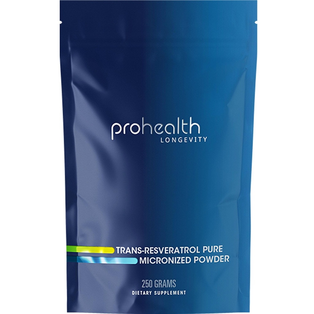 ProHealth Longevity Bulk Trans Resveratrol Powder 250 Bedste - Pure Pharmaceutical Grade, 1000 mg per Scoop, Superior Absorption og biotilgængelighed